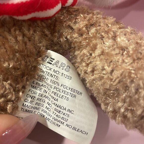 Sears Christmas Bear KRINGLE 2000 Exclusive 8" tall Plush & Beans NWT EUC teddy - Picture 8 of 8